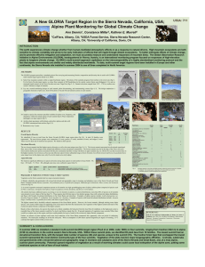 A New GLORIA Target Region in the Sierra Nevada, California,... Alpine Plant Monitoring for Global Climate Change