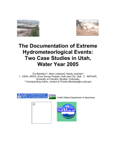 The Documentation of Extreme Hydrometeorlogical Events: Two Case Studies in Utah,