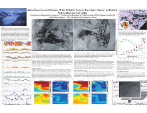 Mass Balance and Climate of the Ablation Zone of the... Andrew Bliss and Kurt Cuffey