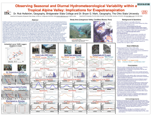 Observing Seasonal and Diurnal Observing Seasonal and Diurnal Hydrometeorological