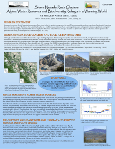 Sierra Nevada Rock Glaciers: PROBLEM STATEMENT