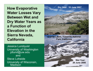 How Evaporative Water Losses Vary Between Wet and Dry Water Years as