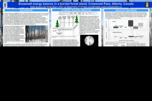 Snowmelt energy balance in a burned forest stand, Crowsnest Pass,... Katie Burles and Sarah Boon, Dept. of Geography, University of... 1-D ENERGY BALANCE SIMULATION BACKGROUND