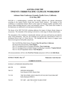 TWENTY-THIRD PACIFIC CLIMATE WORKSHOP AGENDA FOR THE 13-16 May 2007