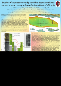 Erosion of topmost varves by turbidite deposition limits