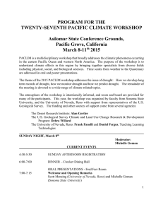 PROGRAM FOR THE TWENTY-SEVENTH PACIFIC CLIMATE WORKSHOP Asilomar State Conference Grounds,