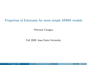 Properties of Estimates for some simple ARMA models Petrutza Caragea