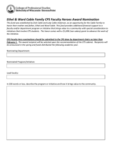 Ethel &amp; Ward Cable Family CPS Faculty Heroes Award Nomination