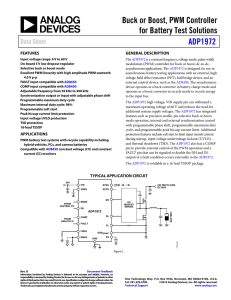 Buck or Boost, PWM Controller for Battery Test Solutions ADP1972 Data Sheet