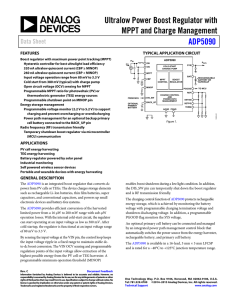 Ultralow Power Boost Regulator with MPPT and Charge Management ADP5090 Data Sheet