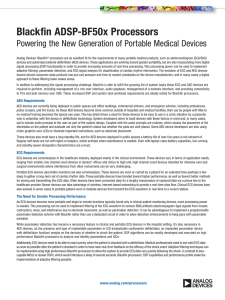 Blackfin ADSP-BF50x Processors Powering the New Generation of Portable Medical Devices