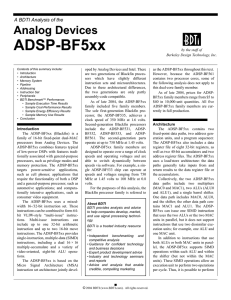 ADSP-BF5xx Analog Devices A BDTI Analysis of the