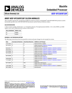 a ABOUT ADSP-BF538/BF538F SILICON ANOMALIES