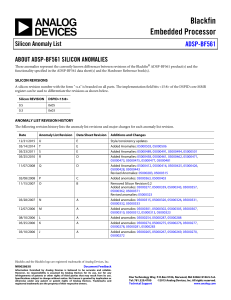 a ABOUT ADSP-BF561 SILICON ANOMALIES