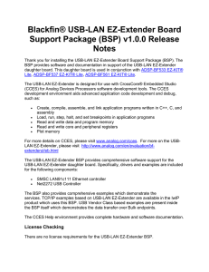 Blackfin® USB-LAN EZ-Extender Board Support Package (BSP) v1.0.0 Release Notes