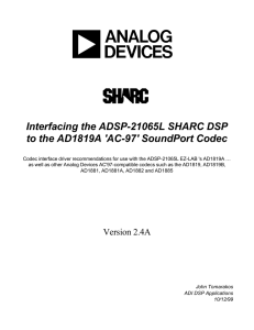 a Interfacing the ADSP-21065L SHARC DSP to the AD1819A 'AC-97' SoundPort Codec