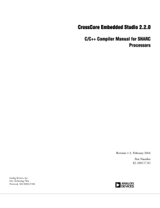 CrossCore Embedded Studio 2.2.0 C/C++ Compiler Manual for SHARC Processors
