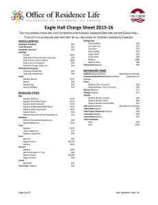 Eagle Hall Charge Sheet 2015-16 T / E