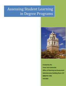 Assessing Student Learning in Degree Programs