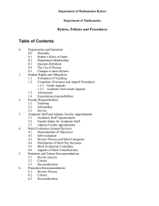 Table of Contents Bylaws, Policies and Procedures