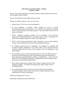 SAH College Committee Meeting – Minutes October 29, 2004