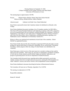 Meeting Minutes for September 18, 2003 University of Wisconsin-La Crosse