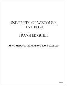 University of Wisconsin – La Crosse Transfer Guide
