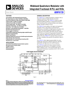 Wideband Quadrature Modulator with Integrated Fractional-N PLL and VCOs  ADRF6720