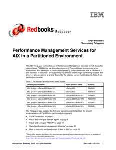 Red books Performance Management Services for AIX in a Partitioned Environment