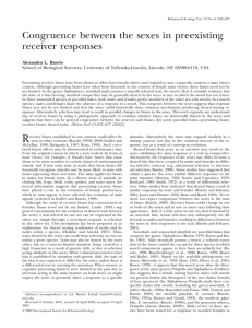 Congruence between the sexes in preexisting receiver responses Alexandra L. Basolo