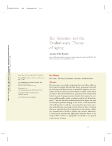 Kin Selection and the Evolutionary Theory of Aging Andrew F.G. Bourke