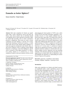 Eunuchs as better fighters? ORIGINAL PAPER šer ž Kuntner