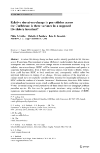 Relative size-at-sex-change in parrotfishes across life-history invariant?