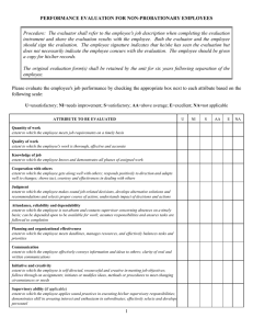 PERFORMANCE EVALUATION FOR NON-PROBATIONARY EMPLOYEES