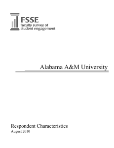 Alabama A&amp;M University Respondent Characteristics August 2010