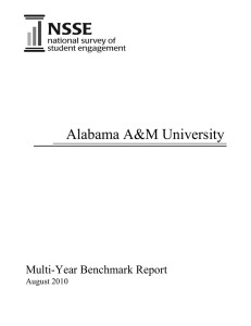 Alabama A&amp;M University Multi-Year Benchmark Report August 2010