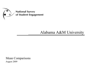 Alabama A&amp;M University Mean Comparisons August 2009