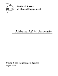 Alabama A&amp;M University Multi-Year Benchmark Report August 2009
