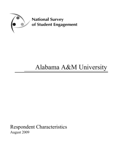 Alabama A&amp;M University Respondent Characteristics August 2009