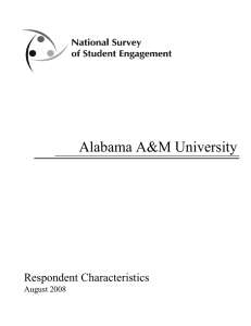 Alabama A&amp;M University Respondent Characteristics August 2008