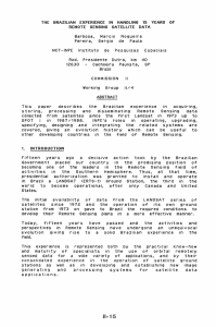 THE EXPERIENCE  IN  HANDliNG  15  YEARS ... REMOTE  SENSING  SATElliTE  DATA Marcio