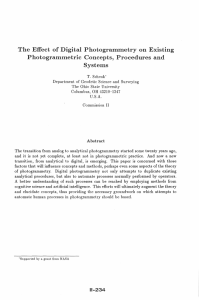 The  Effect  of Digital  Photogrammetry on  Existing Photogrammetric  Concepts,  Procedures and Systems