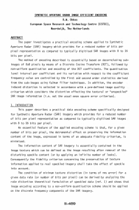 SYNTHETIC  APERTURE  RADAR  IMAGE  EFFICIENT ... R .. W.  Okkes