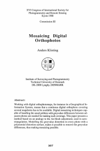 Mosaicing  Digital Orthophotos Anders Klinting