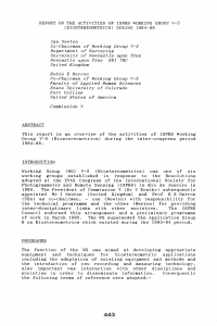 REPORT  ON  THE  ACTIVITIES  OF ... (BIOSTEREOMETRICS)  DURING  1984-88 Ian  Newton