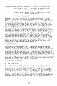 Comparison  Among  Selected  Landsat-5  TM ... Kuo-mu  Chiao,  Dept.  of  Forestry, ...