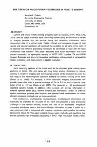 MUl TISENSOR IMAGE FUSION TECHNIQUES IN REMOTE SENSING Manfred  Ehlers