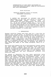DETERMINATION  OF  SNOW  WATER  EQUIVALENTS ... USING  NOAA-SATELLITE  IMAGES GAMMA  RAY  SPECTROMETRY