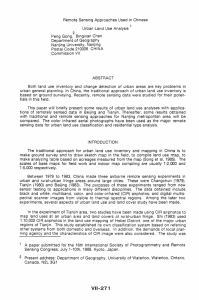 Remote  Sensing  Approaches  Used  in ... Urban  Land  Use  Analysis Department  of Geography