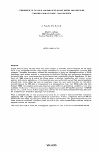 COMPARISON OF  TM,  SIR·B and SIMULATED  RADAR ... CONSIDERATION  OF  FOREST CLASSIFICATION